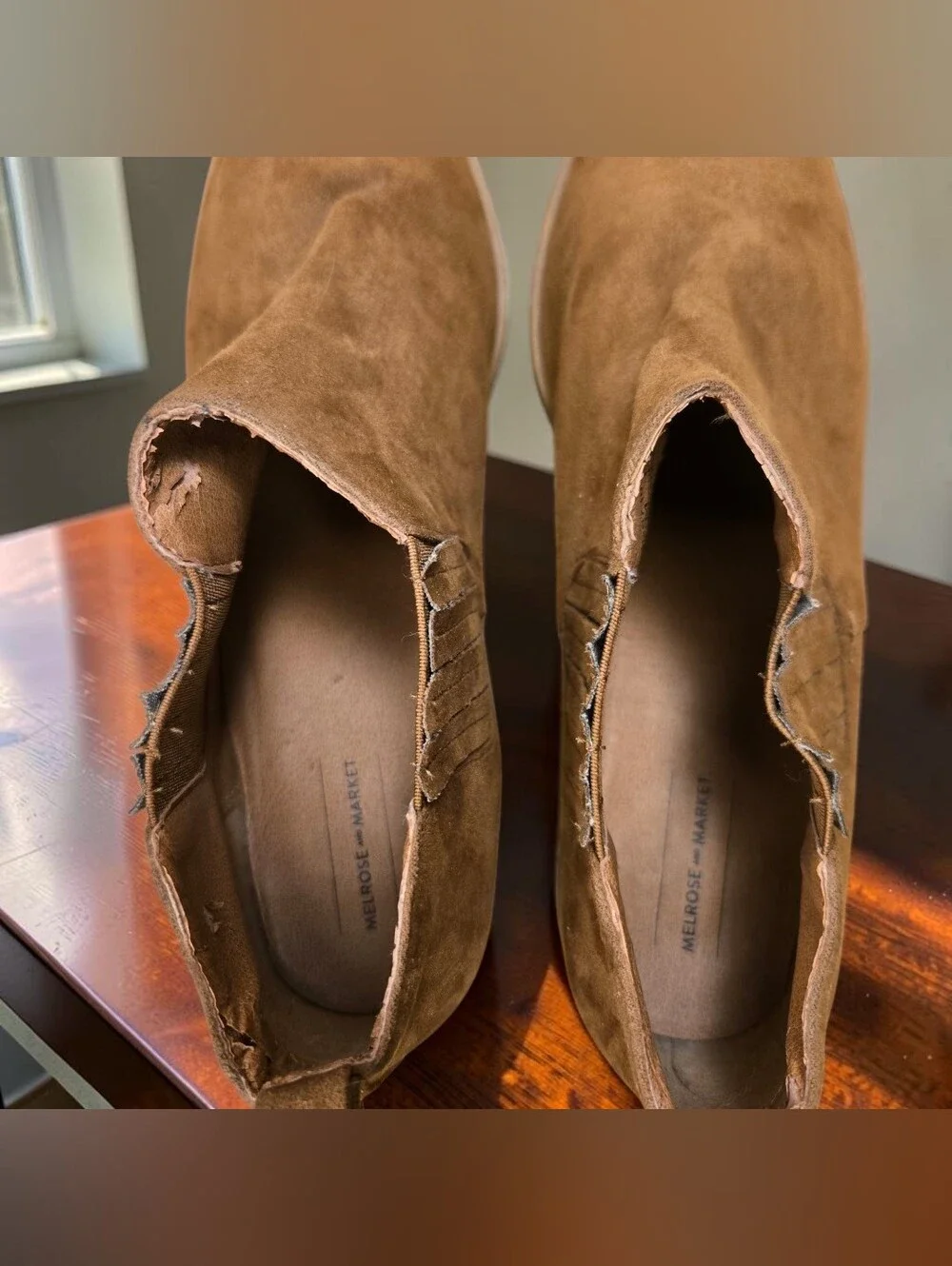 Melrose and Market Brown Faux Suede Chelsea Ankle Booties Size 7.5